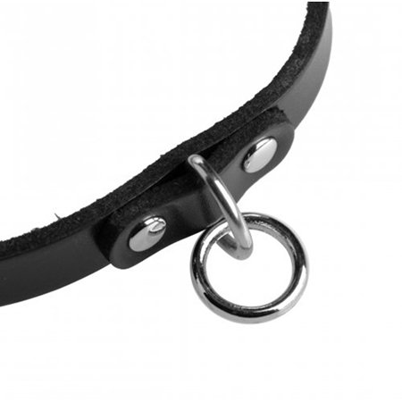 Unisex Choker aus Leder mit O-Ring