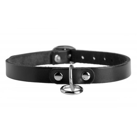 Unisex Choker aus Leder mit O-Ring